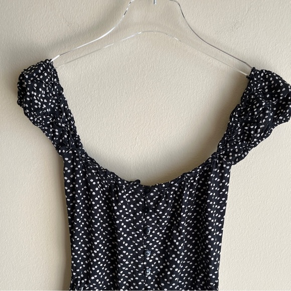 Auguste Leila Button Down Day Dress Size 2 in Black with White Dots - Picture 5 of 9